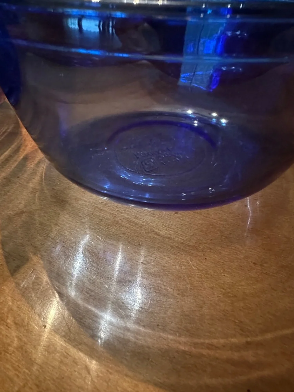 4 Vintage Anchor Hocking Blue Glass Nesting Bowl Set 4pc Rare 4 qt Bowl